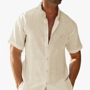 Men's Cream Button Down Shirt